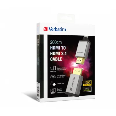 Verbatim 200cm 10K HDM to HDMI 2.1 cable Grey
