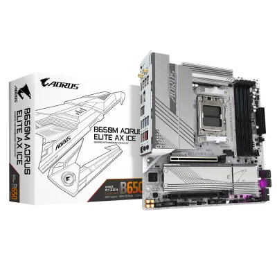 全白 GIGABYTE 技嘉 B650M AORUS ELITE AX ICE MATX 主機板 (DDR5)