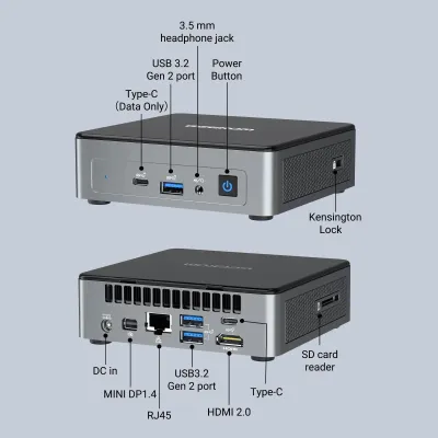 GEEKOM MINI AIR 12 迷你電腦 (16GB DDR5 RAM、Window 11 Pro) - N100 512GB SSD