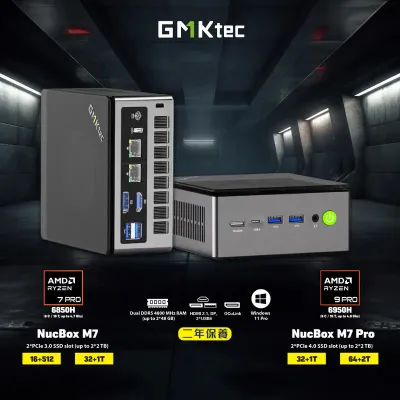 GMKtec NucBox M7 迷你電腦 AMD Ryzen 9 PRO 6850H Win11 Pro - 16GB RAM +512GB SSD