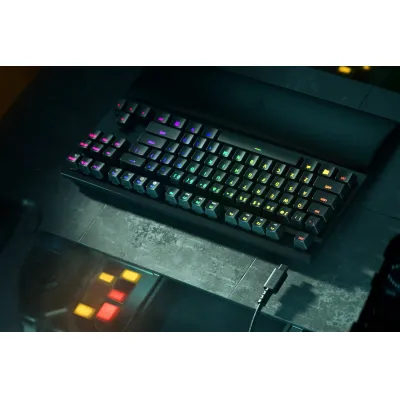RAZER Huntsman V2 Tenkeyless - 線性光學按鍵軸 - US - 黑色 無數字鍵光學遊戲鍵盤（紅軸）