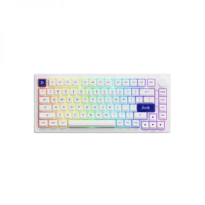 Akko 5075B Plus Blue on White Multi-Mode Wine White 機械鍵盤 |白軸|水晶軸|靜音粉紅軸|82鍵|RGB - 白軸