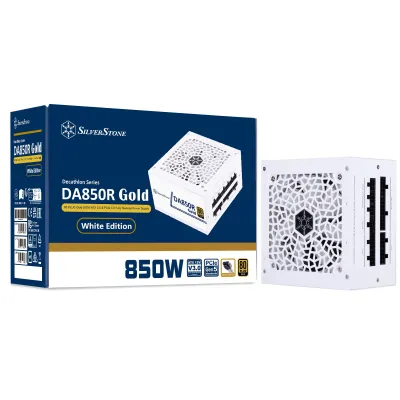 【八週年大激減】SilverStone DA850R Gold 850W 80 PLUS 全模組 主機電源 (黑/白) - 白色