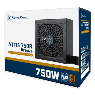 SilverStone ATTIS 750R 750W ATX 3.1 80Plus Bronze 銅牌 主機電源 (3年保) - 黑色