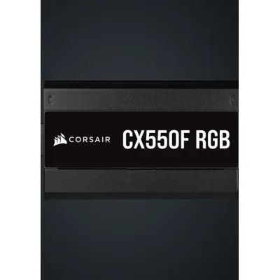 Corsair CX550F RGB 550W 80Plus Bronze Fully Modular 銅牌 全模組 主機電源 (5年保) 黑/白 - 黑色