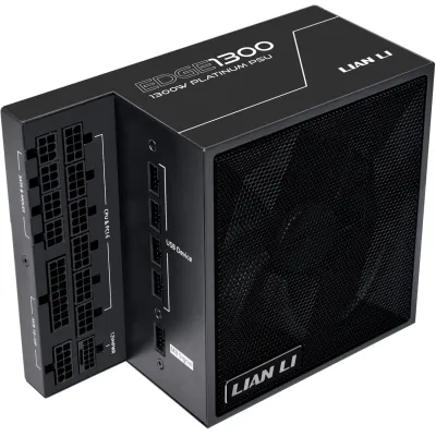 LIAN LI 聯力 EDGE 1300W 80Plus Platinum Fully Modular 鉑金牌 全模組 主機電源 黑/白 ATX3.1 - 黑色