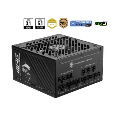 MSI MPG A1250GS PCIE5 1250W 80Plus Gold 金牌 全模組 主機電源 (10年保)