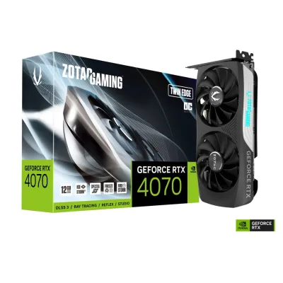 【夏日優惠】ZOTAC GeForce RTX 4070 TWIN EDGE OC 12GB GDDR6X 黑/白色 - 黑色