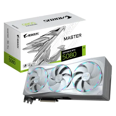 GIGABYTE 技嘉 AORUS GeForce RTX 5080 MASTER ICE 16GB 白色顯示卡