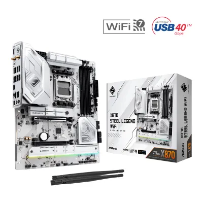 ASRock 華擎 X870 Steel Legend WiFi ATX 白色主機板 (DDR5)