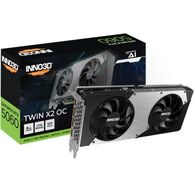 INNO3D GeForce RTX 5060 TWIN X2 顯示卡 8GB OC 黑/白 - 黑色