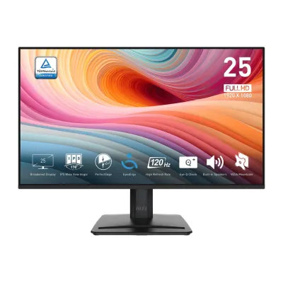 MSI 微星 PRO MP251 E2 MONITOR 專業顯示器 25" FHD IPS 120Hz 內置喇叭 - 1920 x 1080 黑/白 - 黑色