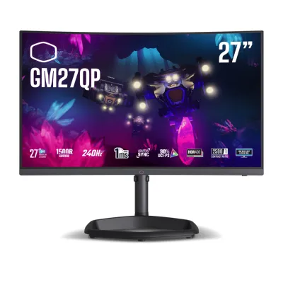 Cooler Master GM27QP 曲面電競顯示器 27" QHD 240Hz VA Curved 1500R 內置喇叭 - 2560x1440