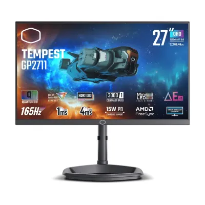 Cooler Master Tempest GP2711 電競顯示器 27" QHD 165Hz MiniLED VA Quantom dot 內置喇叭 15w TypeC - 2560x1440