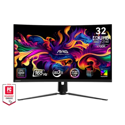 MSI 微星 MAG 321CUP QD-OLED MONITOR  曲面電競顯示器 4K UHD 165Hz QD OLED 0.03ms 10 bits Curved 1700R