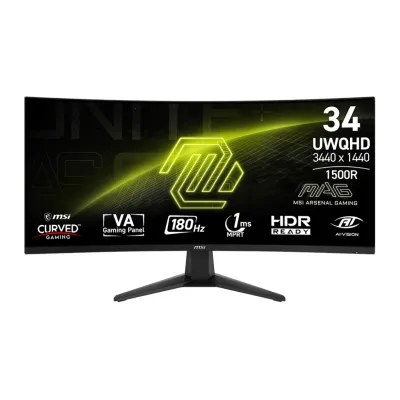 MSI 微星 MAG 346CQ MONITOR 曲面電競顯示器 (34 吋 UWQHD 180Hz 1ms VA Curved 1500R) - 3440 x 1440 (Copy)