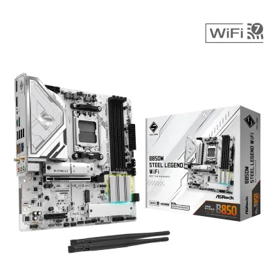 ASRock 華擎 B850M Steel Legend WiFi MATX 白色主機板