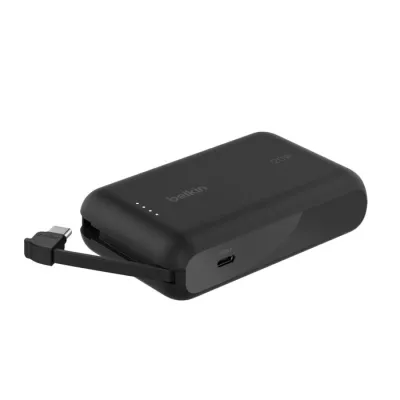 Belkin Boost Charge 10000mAh 便攜式行動電源 內置 USB-C線 - 黑色