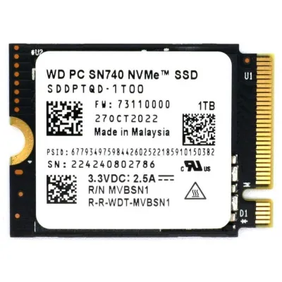 Western Digital SN740 SSD 固態硬碟 M.2 PCI-E 4.0 x 4 2230 (Steam Deck/Ally/NB/平板專用) - 1TB