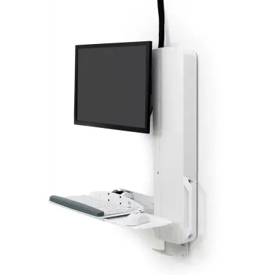 ERGOTRON STYLEVIEW 坐站兩用垂直升降支架, 人流密集區域版 - 白色