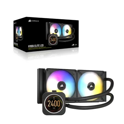 CORSAIR iCUE H100i ELITE LCD Display Liquid CPU Cooler 240mm 水冷散熱器
