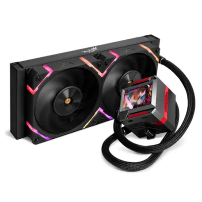 VALKYRIE E240 240mm LCD Display RGB Liquid CPU Cooler (Black)