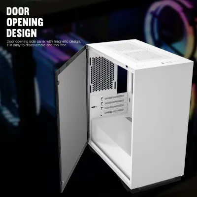 darkFlash DLM22 NINT White 強化玻璃側門 MATX 機箱