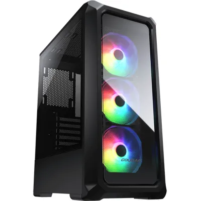 Cougar Archon 2 ARGB Case  電競側透玻璃機箱 - 送3風扇 (黑/白) - 黑色