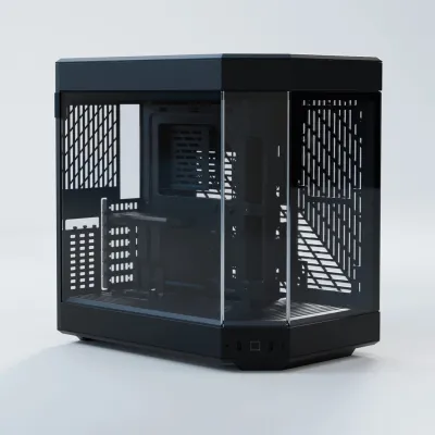 HYTE Y60 Mid-Tower Panoramic 全景機箱 (黑/白/紅) - 黑色