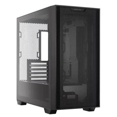 【支援背插底板】ASUS 華碩 A21 Micro-ATX 機箱 - Black/White 黑 / 白色 - 黑色