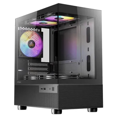 (內附5隻風扇) Antec CX200M ELITE CASE MATX機箱 (黑/白) - 黑色