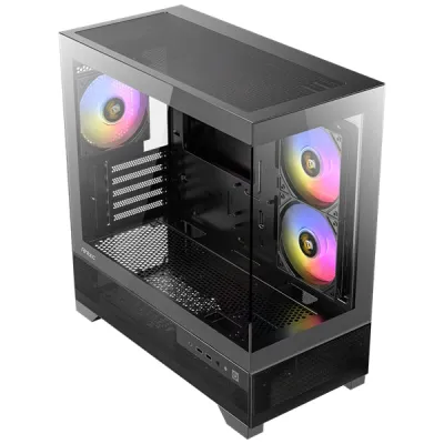(內附3隻風扇)Antec CX500M RGB MATX 電競機箱 黑/白 - 黑色
