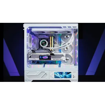 【八週年大激減】VALKYRIE VK03 ATX 機箱 6.2吋輕觸式屏幕 無側柱海景房 兼容背插主板 - 白色