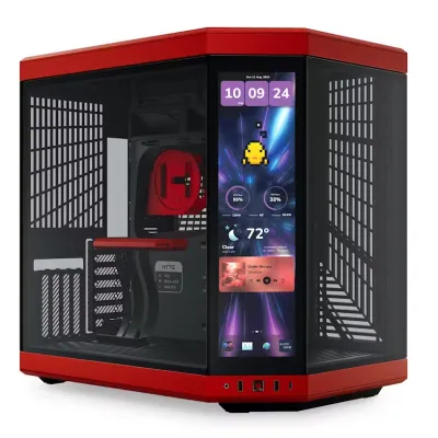 HYTE Y70 Touch Infinity ATX 機箱 - 黑 / 雪白 / 黑紅/ 黑白 - 黑紅色