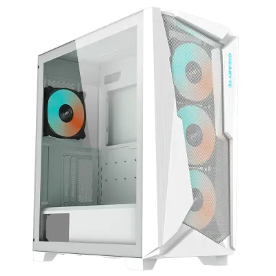 (附送4個ARGB風扇) GIGABYTE 技嘉 C301 GLASS V2 Mid Tower E-ATX機箱 黑/白 - 白色