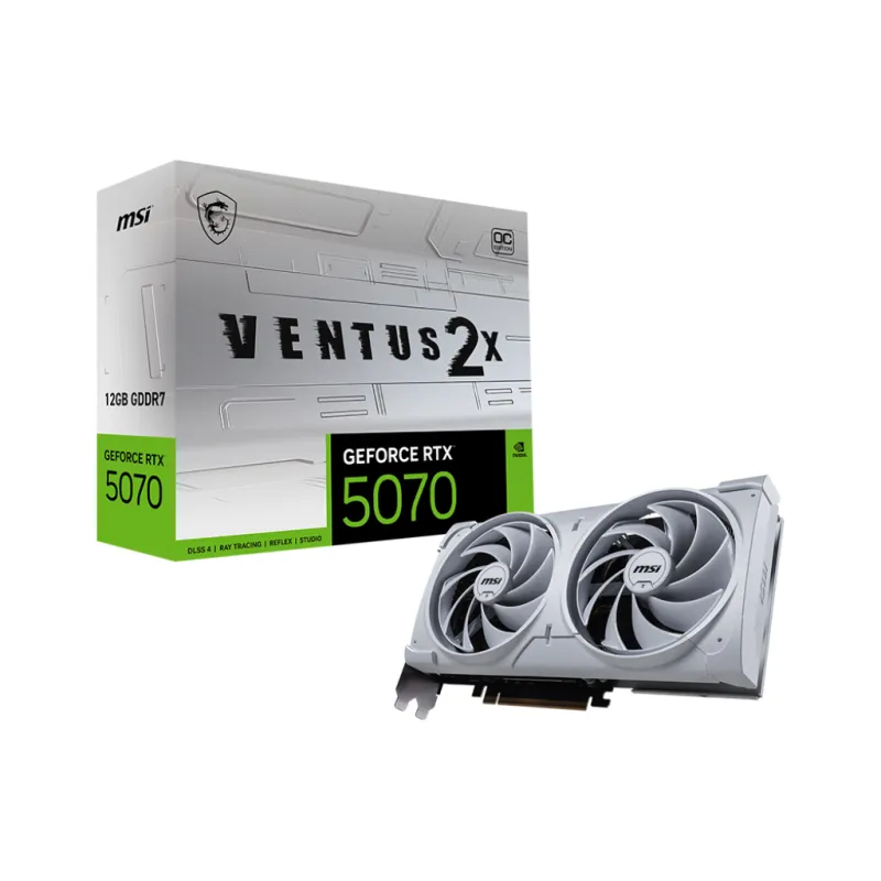 MSI 微星 GeForce RTX 5070 12GB VENTUS 2X OC 白色顯示卡
