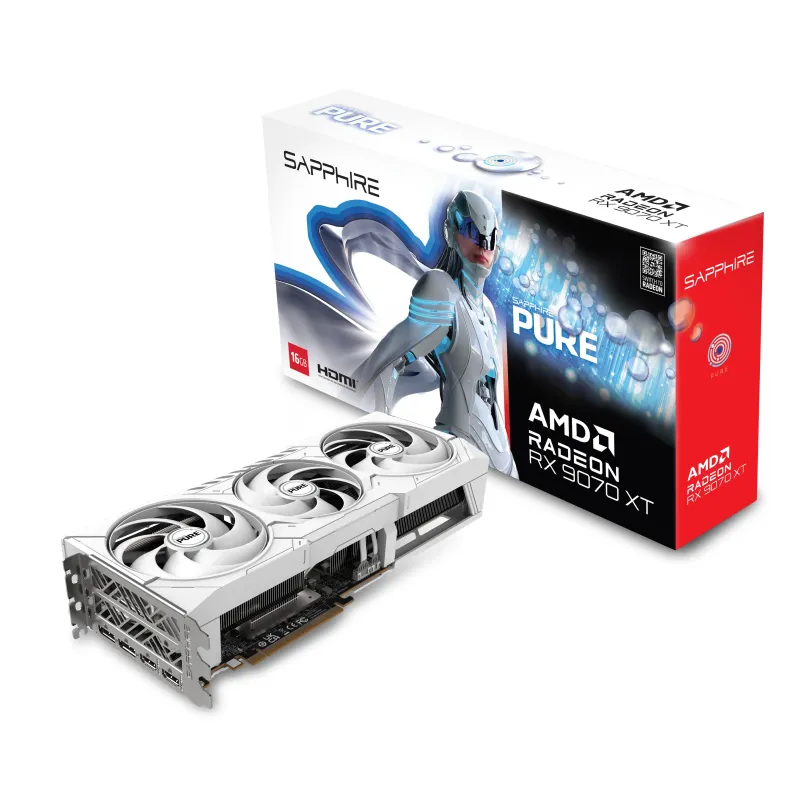 SAPPHIRE PURE AMD Radeon RX 9070 白色顯示卡 16GB OC