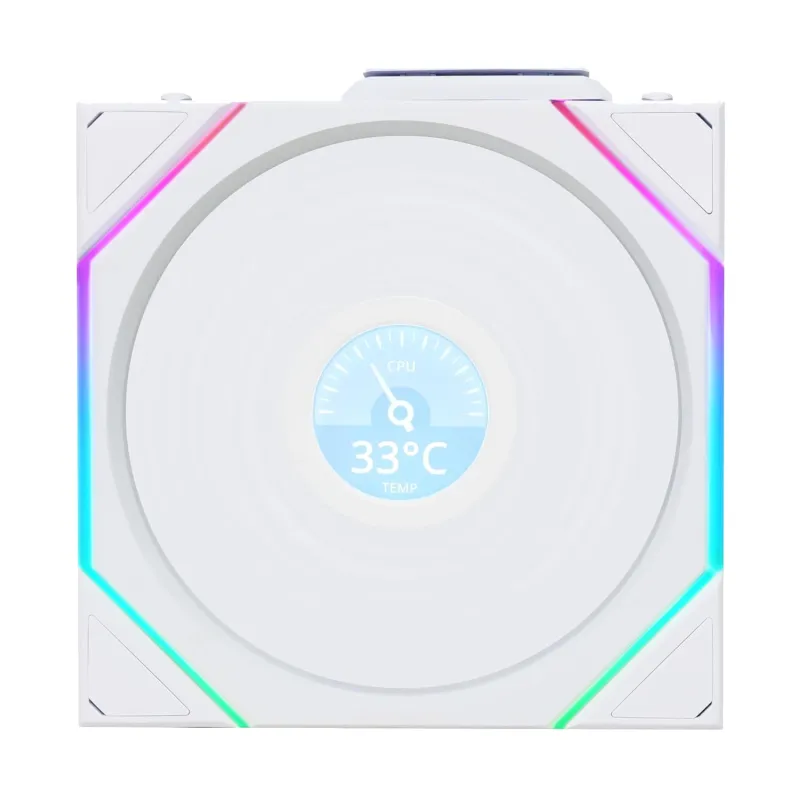 LIAN LI 聯力 UNI FAN TL120 LCD Reverse Blade Wireless 120mm 反向單風扇 - White 白色 【沒有附控制器】