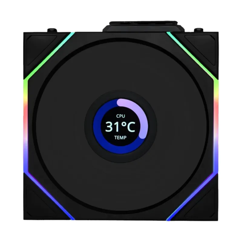 LIAN LI 聯力 UNI FAN TL120 LCD Reverse Blade Wireless 120mm 反向單風扇 - Black 黑色 【沒有附控制器】