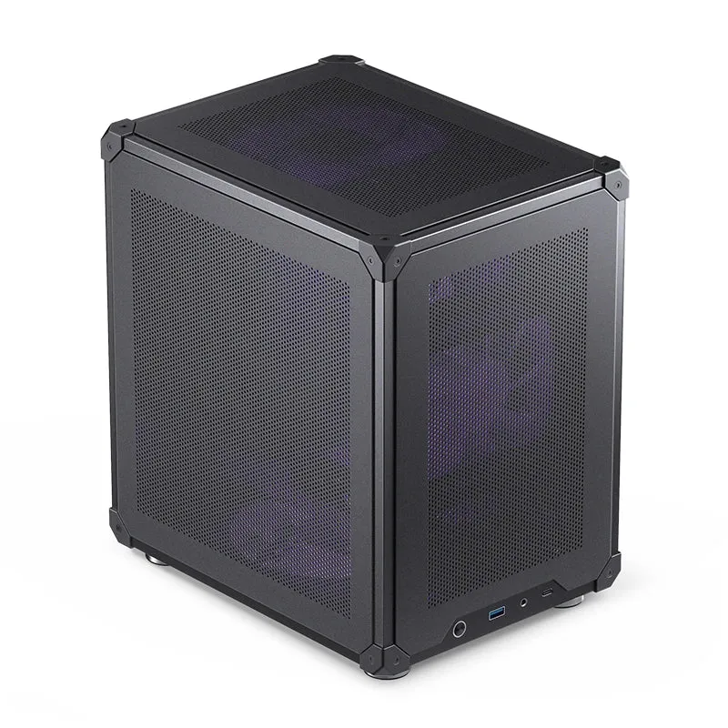 Jonsbo C6 Case 機箱 (BLACK/WHITE) (Johnson-C6) - 黑色 【附5把ARGB風扇 】