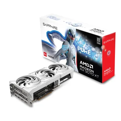 SAPPHIRE PURE AMD Radeon RX 9070 XT 白色顯示卡 16GB OC
