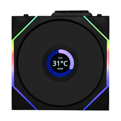 LIAN LI 聯力 UNI FAN TL120 LCD Reverse Blade Wireless 120mm 反向單風扇 - Black 黑色 【沒有附控制器】