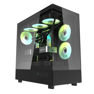 【預裝3把ARGB風扇】Darkflash DPX90 ATX 機箱 - 黑色
