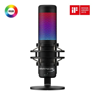 Kingston HyperX Quadcast S RGB USB電容式麥克風 - 黑色