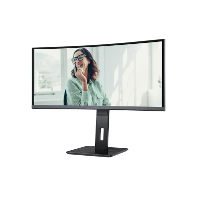 AOC CU34P3CVMonitor文書顯示器34 吋 QHD (3440 x 1440 @100Hz) 廣視角