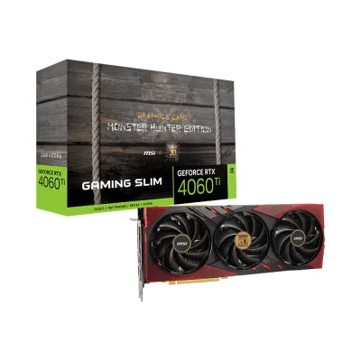 【八週年注目大激減】 MSI 微星 雄火龍 GAMING X SLIM GeForce RTX 4060 Ti 顯示卡 8G MONSTER HUNTER EDITION