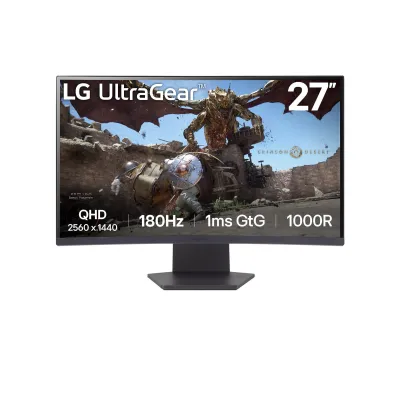 LG UltraGear 27GS60QC-B 電競曲面顯示器 27" 2K QHD VA 180Hz 1ms Curved 1000R - 2560 x 1440