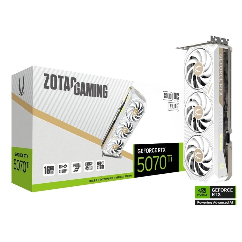 ZOTAC GAMING GeForce RTX 5070 Ti SOLID White 16GB 顯示卡