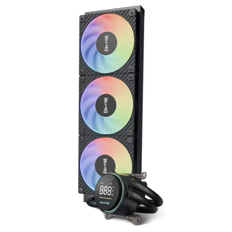 Valkyrie GLA-360 ARGB 智能數碼屏幕 360mm 水冷散熱器(黑/白) - 黑色
