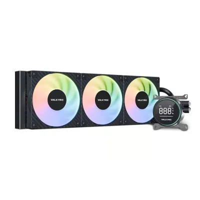 Valkyrie GLA-360 ARGB 智能數碼屏幕 360mm 水冷散熱器(黑/白) - 黑色